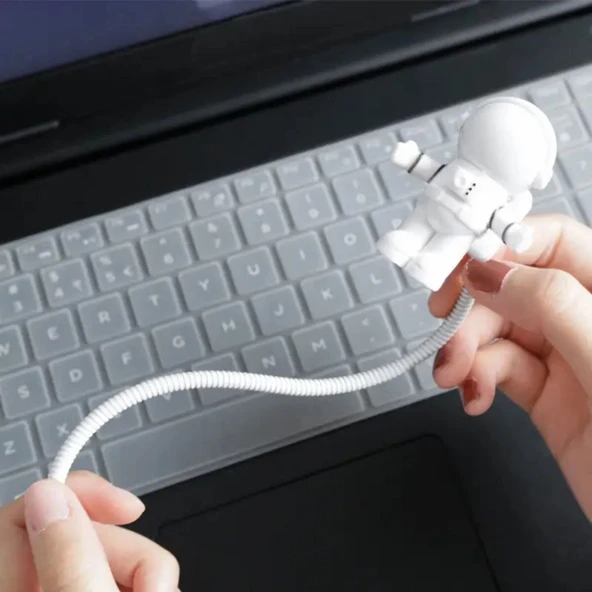 BUFFER® USB Astronot Gece Lambası, Masa Lambası, Kitap Okuma Lambası Işığı - Resim 3