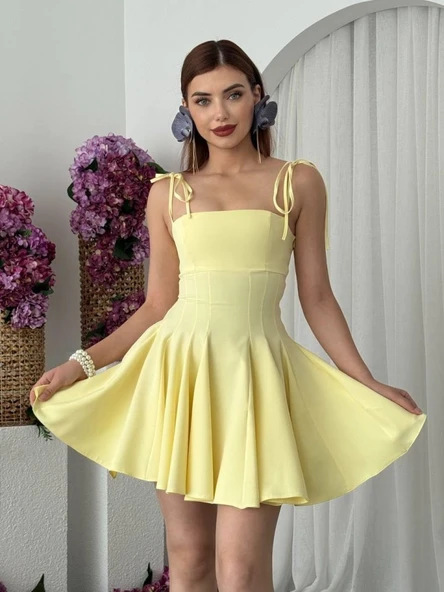 Clara Askılı Mini Elbise - Resim 6