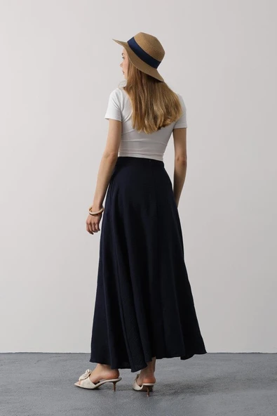 Keten Etek - Lacivert - Resim 3