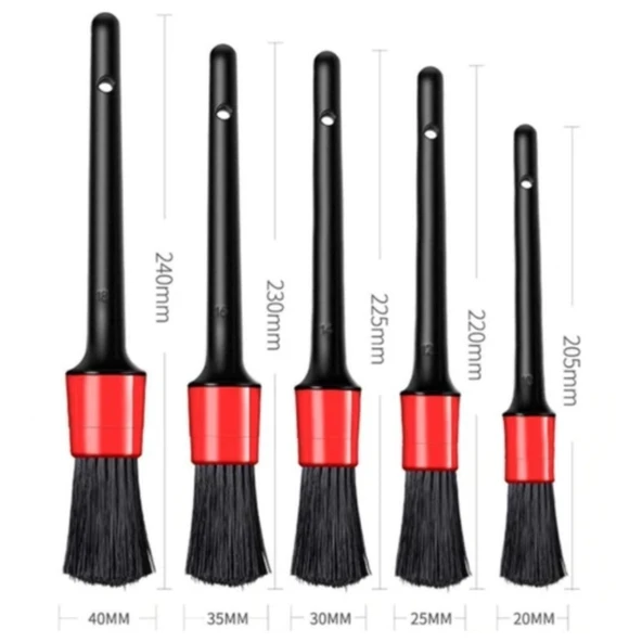 BUFFER® 5’li Çok Amaçlı Araç İçi ve Dış Yüzey Temizlik & Detaylandırma Fırça Seti - 4