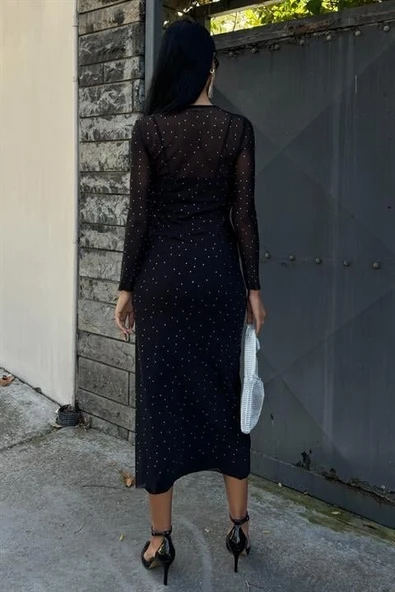 Taş İşlemeli Premium Tül Elbise 2829 - Resim 6