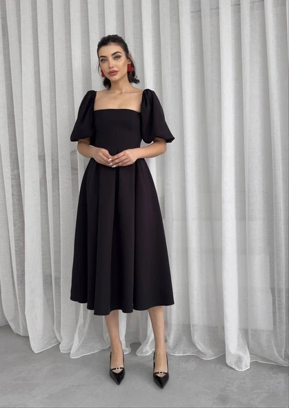 Benjamin Çan Etekli Midi Boy Elbise - Resim 6