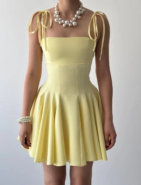 Clara Askılı Mini Elbise - Resim 2