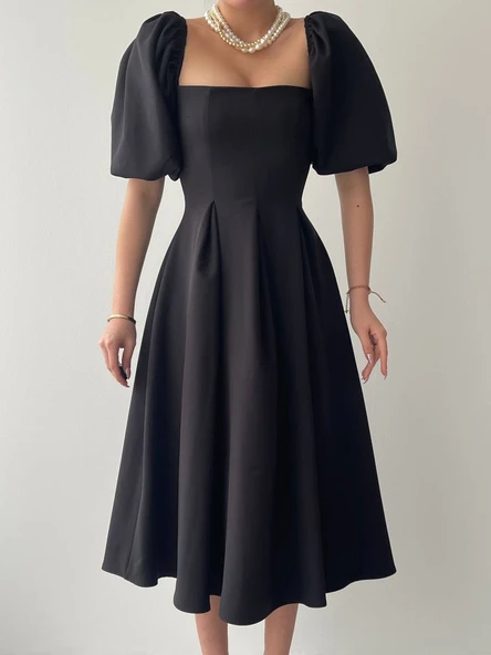 Benjamin Çan Etekli Midi Boy Elbise - Resim 2