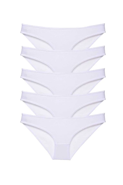 5 adet Süper Eko Set Likralı Kadın Slip Külot Beyaz ürün görseli