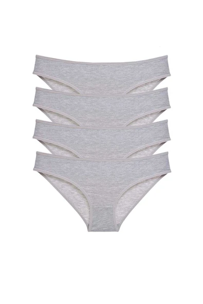 4 adet Süper Eko Set Likralı Kadın Slip Külot Gri ürün görseli