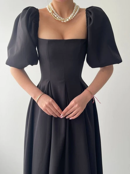 Benjamin Çan Etekli Midi Boy Elbise - Resim 5