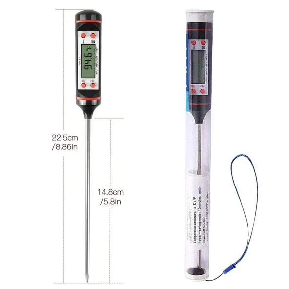 BUFFER® Dijital Gıda Termometresi Süt,Et,Yoğurt Mayalama,Mama Derecesi Ölçer Gıda Termometresi - 5