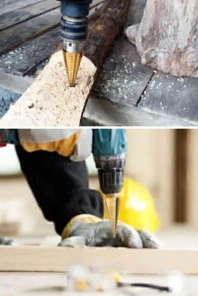 BUFFER® 3 Parça Kademeli Matkap Ucu Paslanmaz Uç Alüminyum Sac Demir Delme Seti - Resim 7