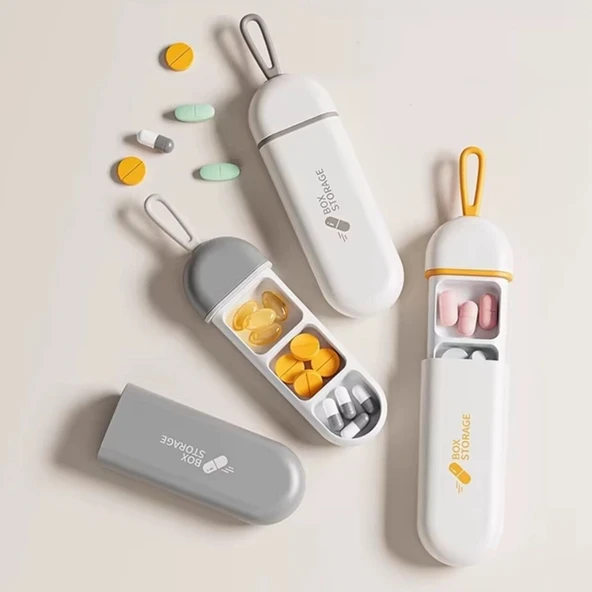 BUFFER® 3 Bölmeli Taşınabilir Seyahat Tipi Hap Saklama Kutusu İlaç Saklama Kutusu ürün görseli