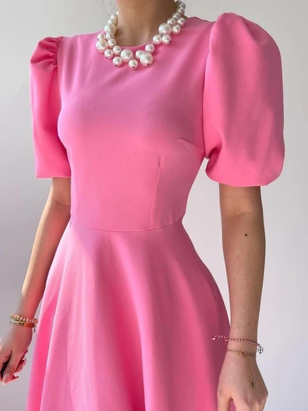 Catania Balon Kol Elbise - Resim 5