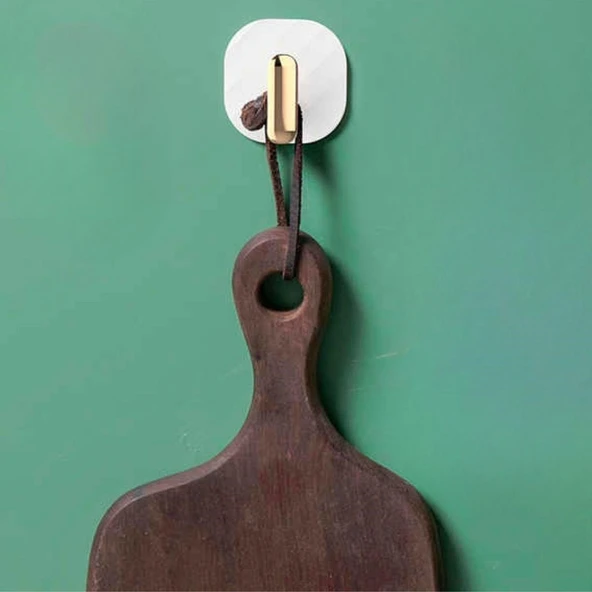 BUFFER® 2li Yapışkanlı Retro Askılık Dolap Kapak Kulpu Beyaz - 2