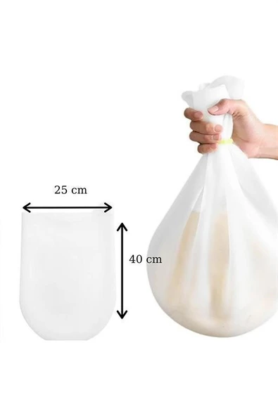 BUFFER® Büyük  Hamur Torbası  Silikon Şeffaf Hamur Yoğurma Torbası Ekmek Makarna Mantı  Hamuru Kolay - Resim 8