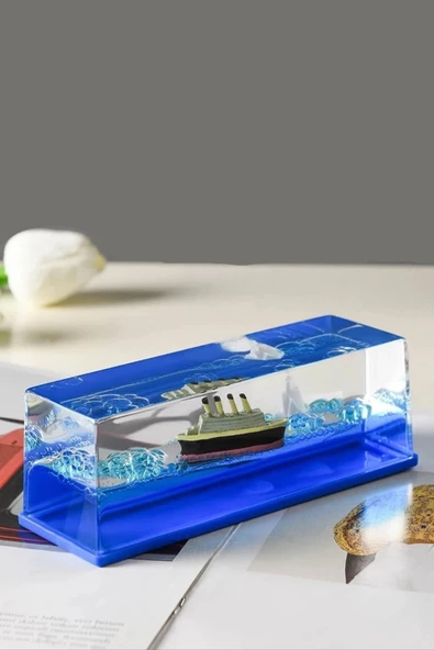 BUFFER®  Batmayan Gemi Hediyelik Dekoratif Ev ve Ofis Hediyesi Özel Aşk Gemisi - 6