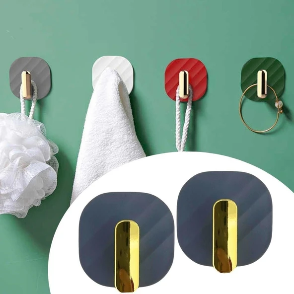 BUFFER®  2li Yapışkanlı Retro Askılık Dolap Kapak Kulpu Gri - 1