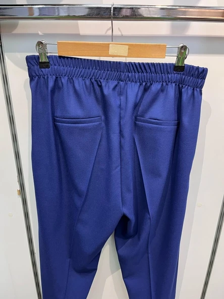 Dekorati̇f Düğmeli̇ Arka Bel Lasti̇kli̇ Pantolon - 3