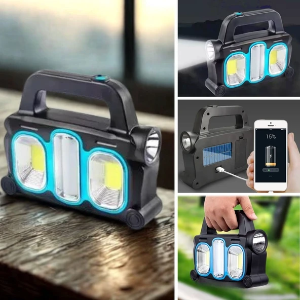 BUFFER®  Hurry Bolt Güneş Enerjili Taşınabilir Çalışma Lambası – Powerbank Özellikli - 2