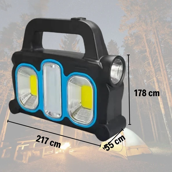 BUFFER®  Hurry Bolt Güneş Enerjili Taşınabilir Çalışma Lambası – Powerbank Özellikli - 4