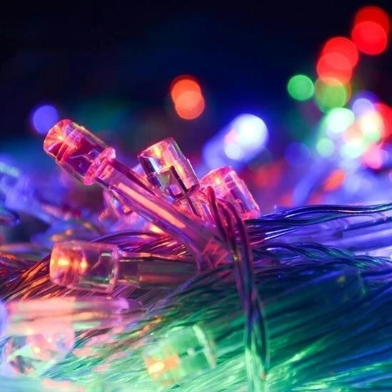 BUFFER® 10 Metre 100 Ledli 8 Fonksiyonlu Karışık Renkli RGB Led Lamba ürün görseli