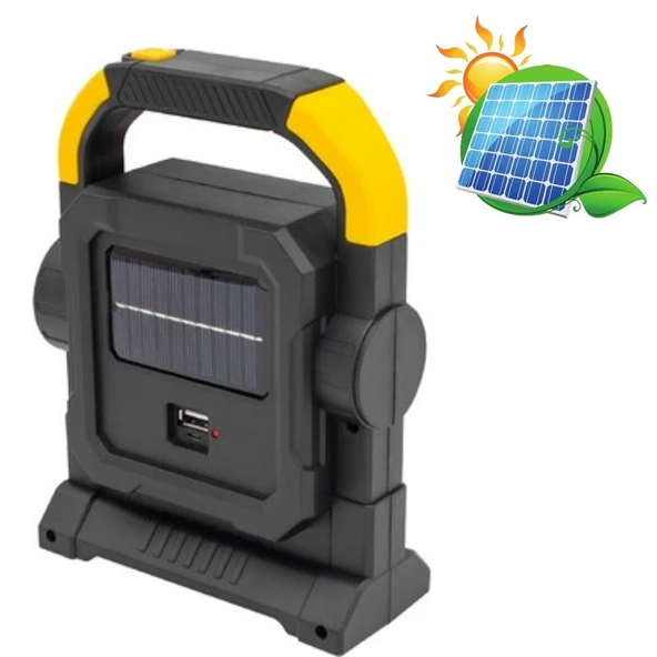 BUFFER® HelloCloud Şarjlı Solar LED Çalışma Işığı | USB Çıkışlı Taşınabilir Projektör Lamba - 2