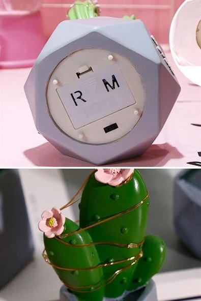 BUFFER® Led Işıklı Kaktüs Biblo Ev Dekorasyon ve Hediyelik Eşya Led Aydınlatma - Resim 8