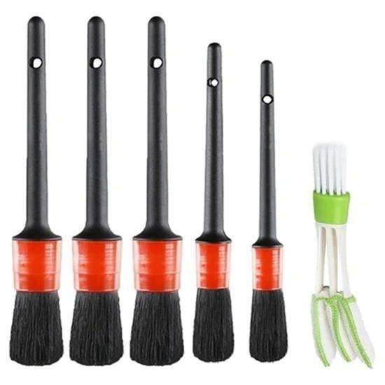 BUFFER® Yumuşak Kıllı İç Ve Dış Temizlik İçin 5+1 Detaylı Araç Oto Temizlik Bakım Fırça Seti - 1