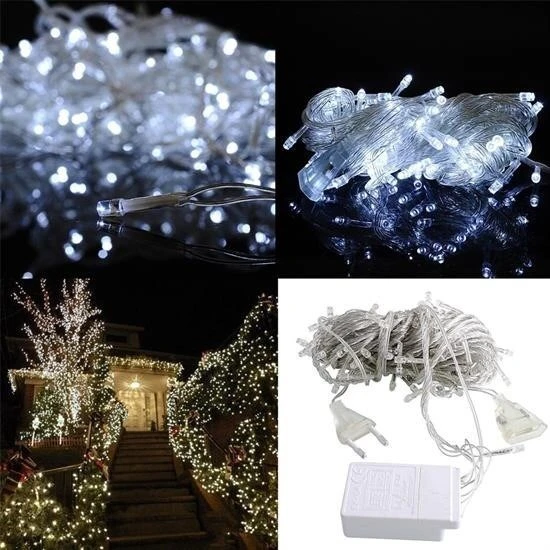 BUFFER® 100 Ledli 8 Fonksiyonlu 10 Metre Led Aydınlatma Dekor Lambası (beyaz) - Resim 5