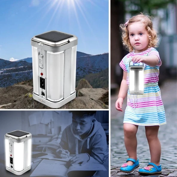 BUFFER®  Güneş Enerjili Şarjlı Işık 1200mAh Yeniden Şarj Edilebilir Batarya YG-7977S - 2