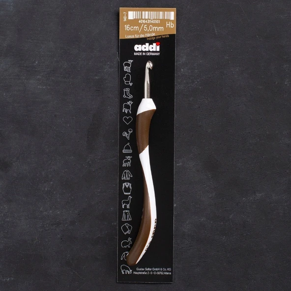 Addi Swing 5mm 16cm Kahverengi Ergonomik Yün Tığ - ürün görseli