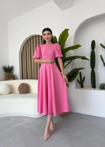 Catania Balon Kol Elbise - Resim 4