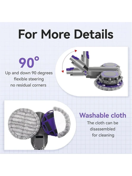 Valkyrie Dyson Uyumlu Paspas Başlığı Su Püskürtmeli Mop Başlık (V7/V8/V10/V11/V15) 6 Paspaslı - 6