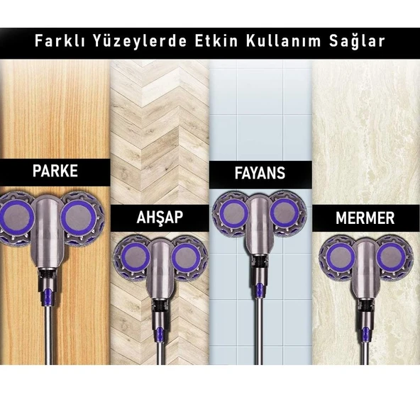 Valkyrie Dyson Uyumlu Paspas Başlığı Su Püskürtmeli Mop Başlık (V7/V8/V10/V11/V15) 6 Paspaslı - 3