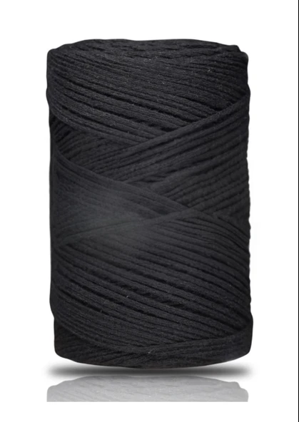 Pamuk Makrome 2 mm Siyah ürün görseli