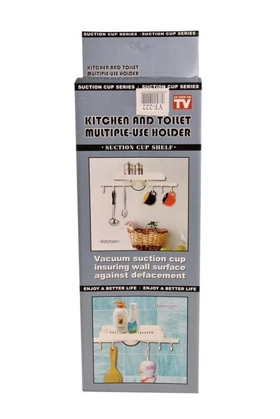 BUFFER® Askılı Raf Çok Fonksiyonlu Mutfak Banyo Tuvalet Tutacak ve Raf - 5