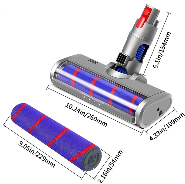 Valkyrie LED Işıklı Yumuşak Rulo Süpürge Başlığı Dyson V7/V8/V10/V11/V15 Uyumlu - 4