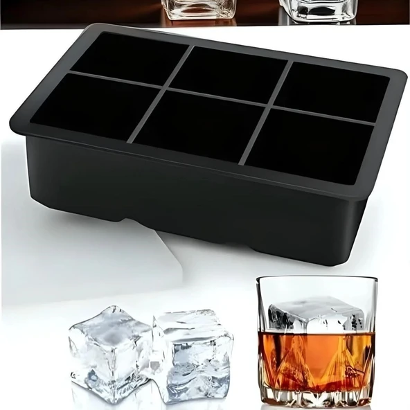 BUFFER® 6'lı XL Küp Şeklinde Silikon Kolay Çıkabilen Buz Kalıbı ürün görseli