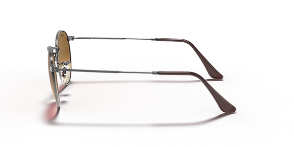 Ray-Ban Round Flat 3447N 004/51 Gunmetal-Brown Güneş Gözlüğü - Resim 3