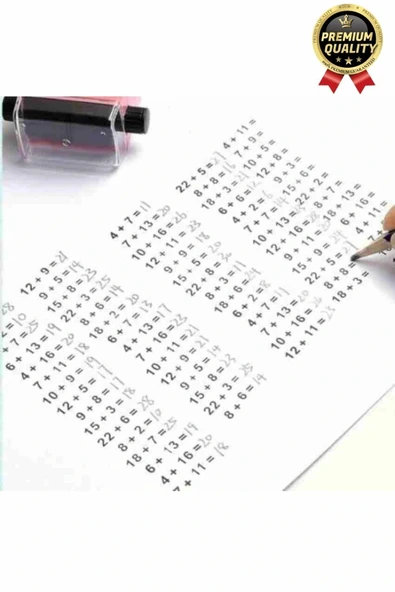 Özel Üretim Hızlı Pratik Mürekkepli Çocuk Okul Toplama İşlemleri Alıştırma Test Matematik Kaşesi - 5
