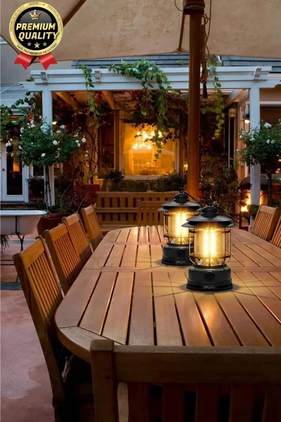 Çok Amaçlı Ayarlanabilir Şarjlı 2 Kademeli 500 Lümen Enerji Tasarruflu 3 COB Retro LED Kamp Lambası - 6
