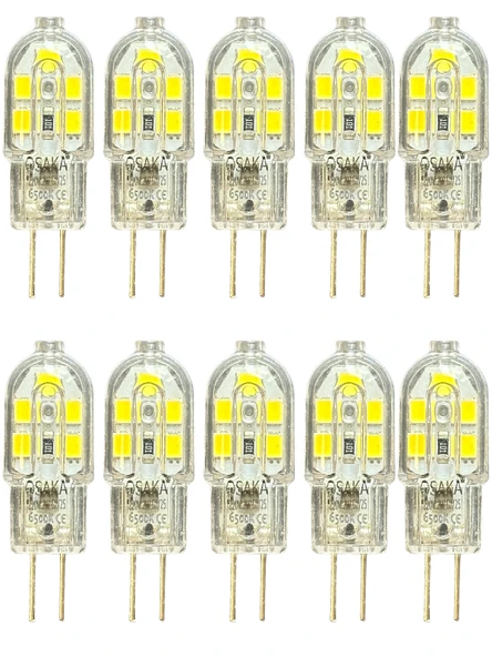 (10 Adet) Osaka 2W Beyaz Işık (6500K) G4 Duylu (İğne Bacak) Led Kapsül Ampul