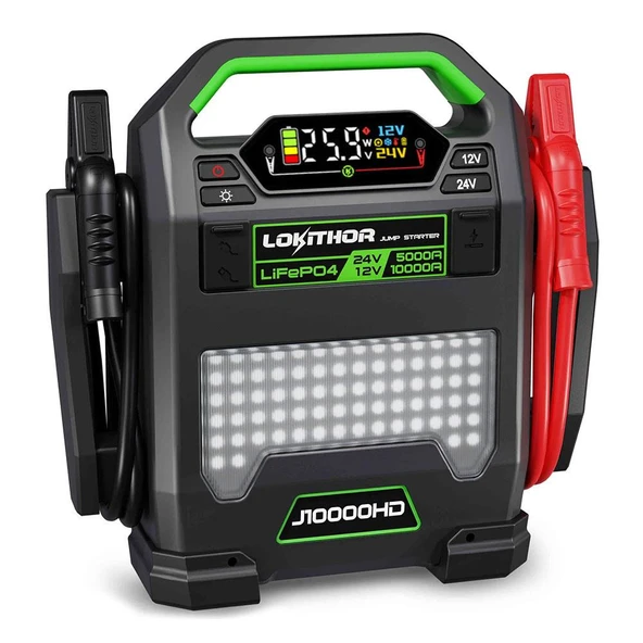 Lokithor J10000HD 12V/24V 10.000Amp LiFePO4 Akıllı Akü Takviye + Powerbank + Led Lamba - 2