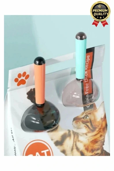 Çok Amaçlı Klipsli Ölçekli Şeffaf Başlıklı 180ml Kapasiteli Kedi Köpek Mama Ölçüm Kaşığı Küreği - 5