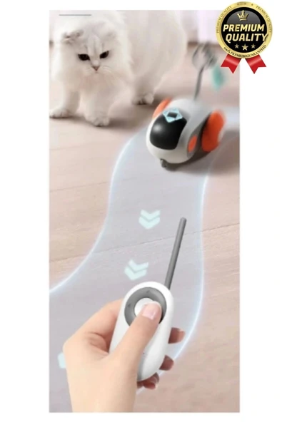 Yeni Nesil Şarjlı Renkli Kuyruk Aparatlı Eğlenceli Akıllı Uzaktan Kumandalı Robot Kedi Oyuncağı - 5