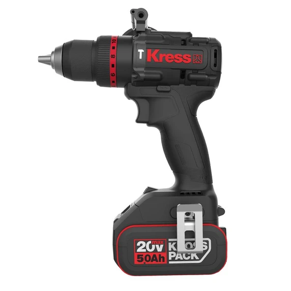 Kress KUC33.1 20Volt/5.0Ah Li-ion 95Nm Çift Akülü Kömürsüz Profesyonel Şarjlı Darbeli Matkap - 4