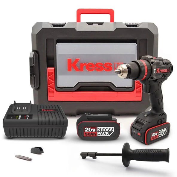 Kress KUC33.1 20Volt/5.0Ah Li-ion 95Nm Çift Akülü Kömürsüz Profesyonel Şarjlı Darbeli Matkap - 5