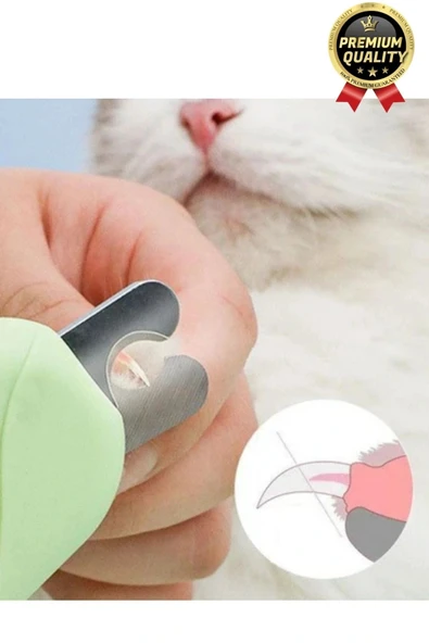 Çok Amaçlı Sıçrama Koruyucu Pilli Kedi Köpek Kuş Evcil Hayvan Ledli Işıklı Törpülü Tırnak Makası - 3