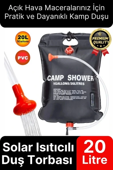 Çok Fonksiyonlu Dayanıklı Yüksek Kaliteli Pvc Malzeme Solar Isıtıcılı Kamp Duş Torbası 20 Litre - 1