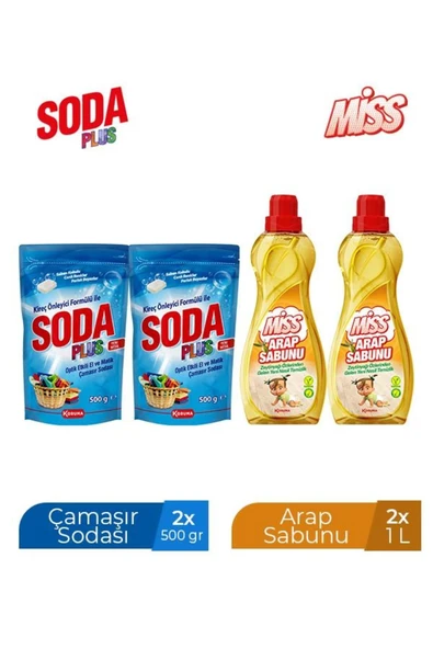 Miss Arap Sabunu 1 L X 2 Adet Soda Plus 500 gr X 2 Adet