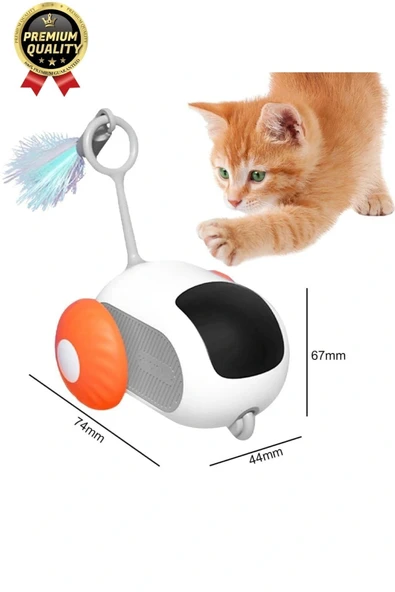 Yeni Nesil Şarjlı Renkli Kuyruk Aparatlı Eğlenceli Akıllı Uzaktan Kumandalı Robot Kedi Oyuncağı - 3