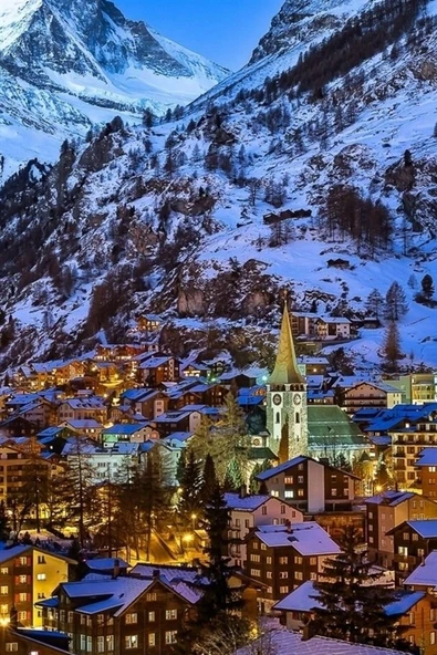 İsviçre Alp Dağları Temalı Oval Magnet - Resim 5